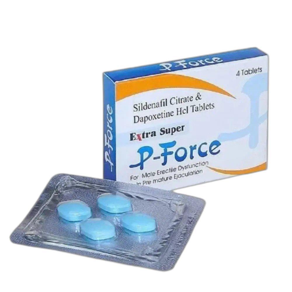Extra Super P-Force mit Sildenafil 100 mg + Dapoxetin 100 mg - Kombipackung gegen Erektionsstörungen und vorzeitigen Samenerguss. Rezeptfrei in Online-Apotheken erhältlich