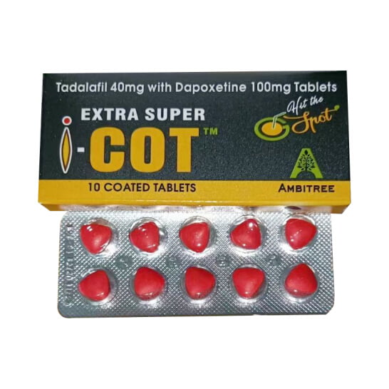 EXTRA SUPER I-COT Tadalafil 40 mg + Dapoxetin 100 mg Behandeln Sie Impotenz und vorzeitige Ejakulation